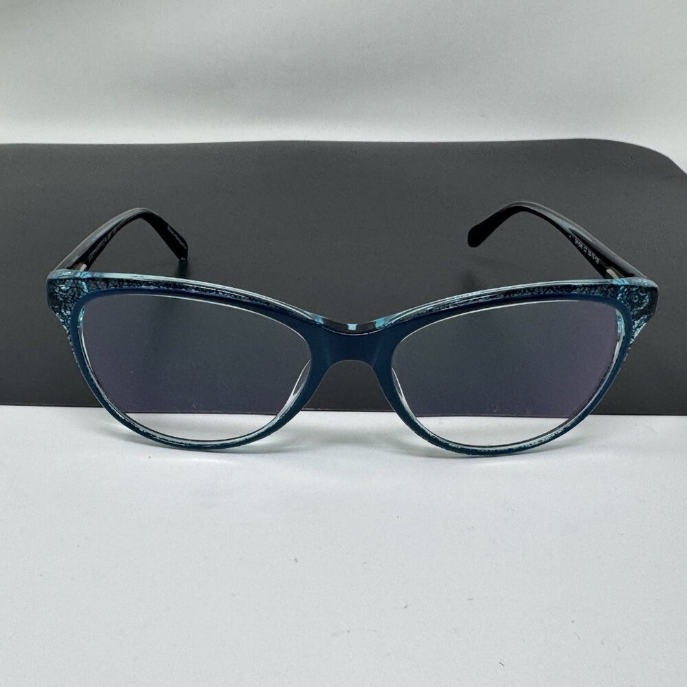 Scott Harris Sh 548 C2 53/16/135 - Teal Crystal - Eyeglasses Cat Eye Blue